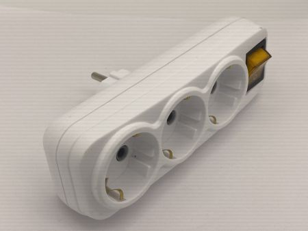 Тройник Веллконт ТСЛ-3з.с выключ. на 3 гнезда 16А