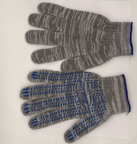 Перчатки Х/Б 5-нит Волна,Протек. серые 10 класс (250,300/10)