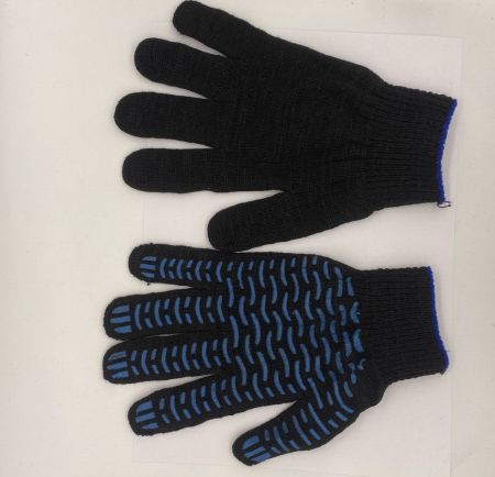 Перчатки Х/Б 5-нит Волна черные 10 класс (250,300/10)