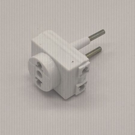 Тройник-переходник Веллконт козья ножка белый (64)10А