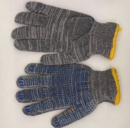 Перчатки Зима двой с руч.оверл.ПВХ точка серые(150шт) XL 10 кл