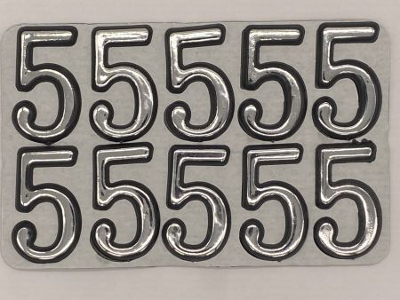 Номерок пласт.самокл.хром 5 (1/10)