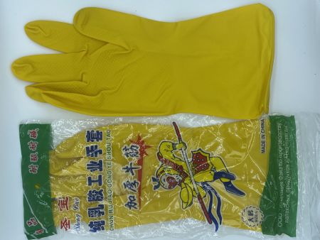 Перчатки латексные желтые обез.  L размер(10/400) 55 гр.