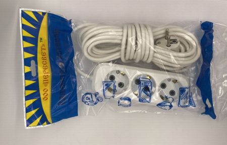 Удлинитель ПЕРЕСВЕТ 3*7м с земл.(30 шт) (колодка с землей)