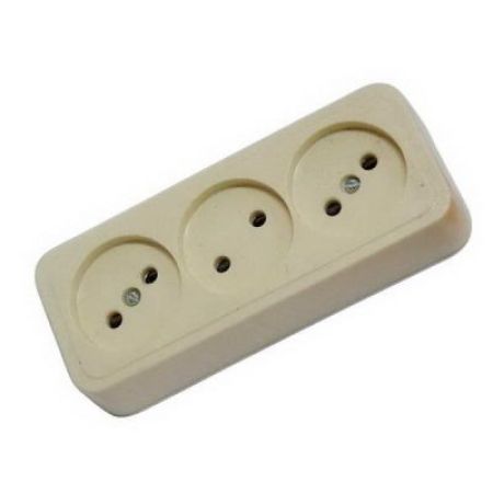 Розетка РА 10-014 3 мест.о.у Ливны (130)РО-3 б.з.аминопласт